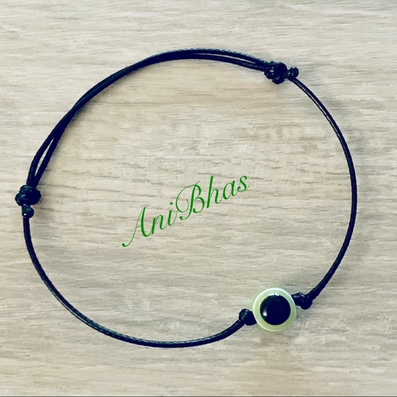 Evil Eye Protection Wax Cord Bracelet - Picture 2 of 4